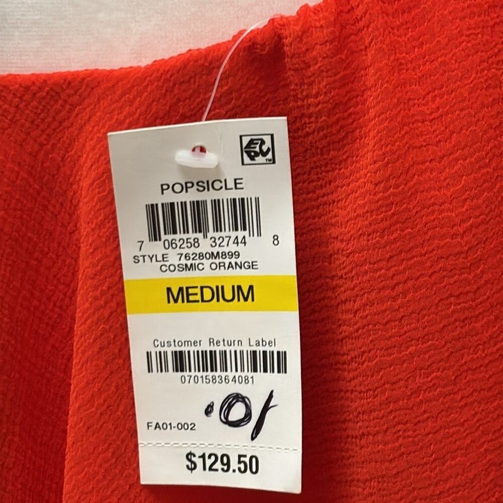 INC maxi ruffle dress fun one shoulder color bright cosmic orange size M party - Picture 10 of 14